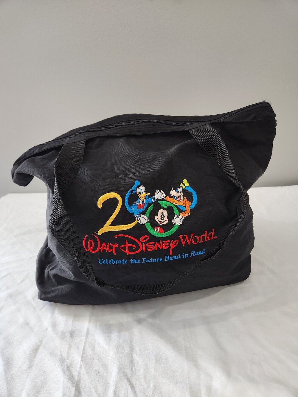 Vintage Walt Disney World 2000 Tote Bag Purse Y2K Celebrate The Future Hand